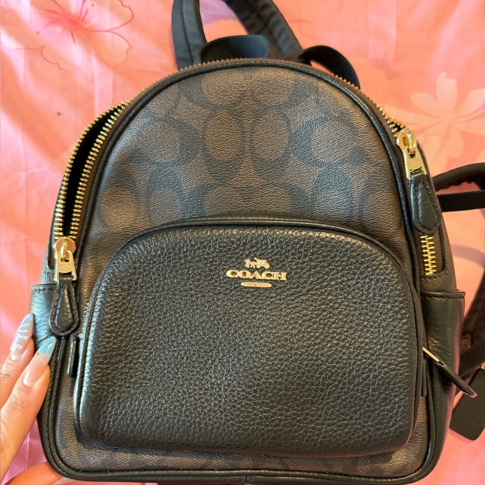 Coach Black and Gold Mini Backpack